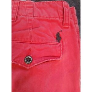 POLO RALPH LAUREN Mens 34 Vintage Chino Shorts   Red Cotton